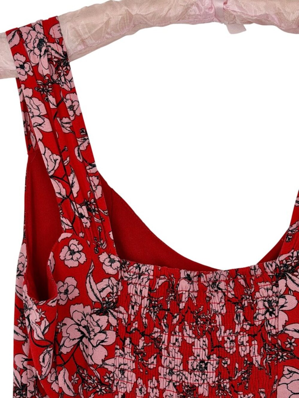 Band Of Gypsies Red Floral Sleeveless Tiered Dress M | Coquette Grunge Fairy Y2K - Picture 10 of 16